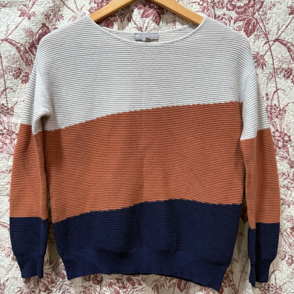 Evolution by Cyrus Colorblock Knit Sweater Women’s Small